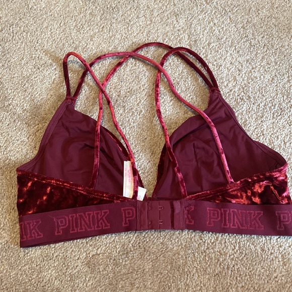 PINK Victoria's Secret Velvet Bra in Deep Red - Picture 2 of 3